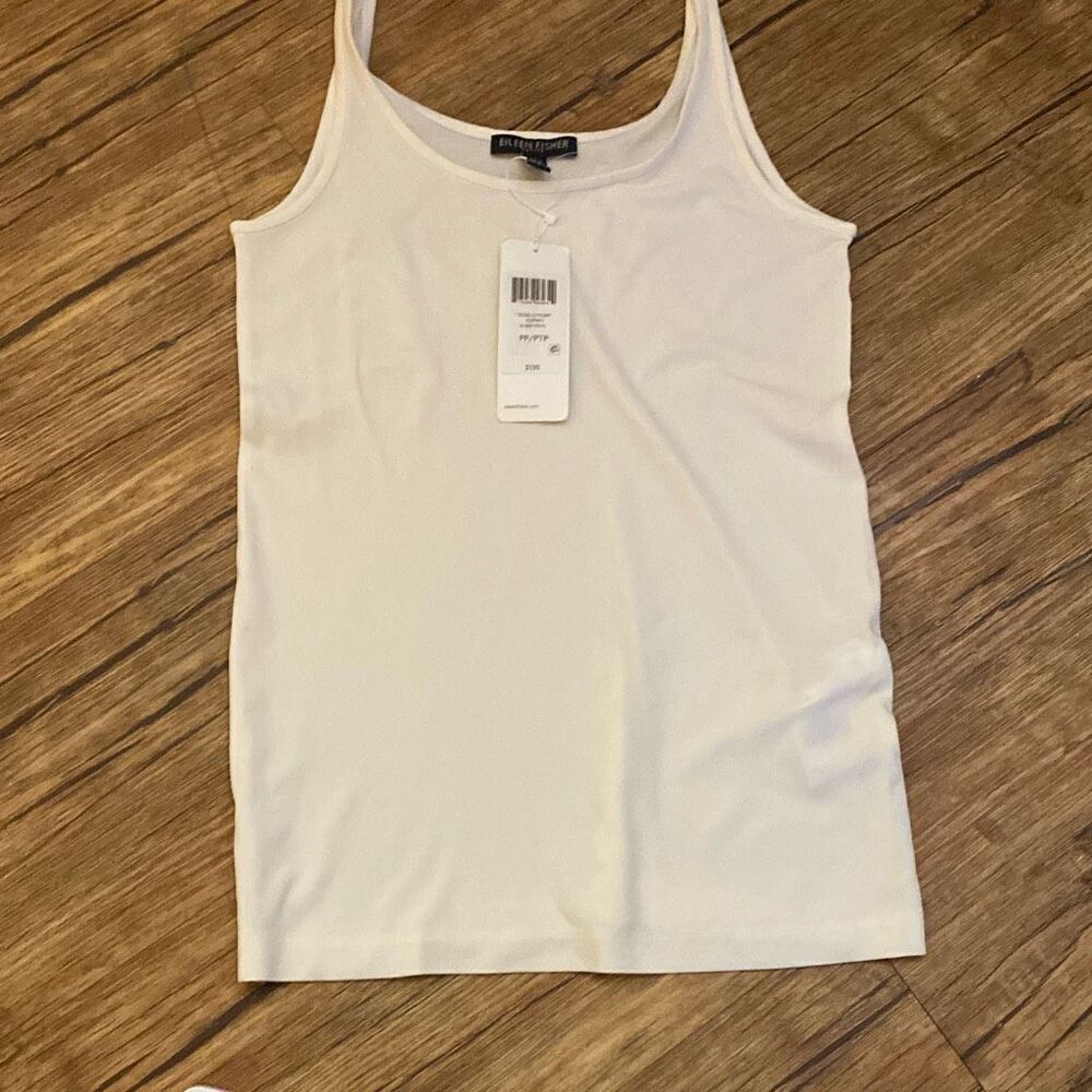 NWT Eileen Fisher Women's Silk Camisole Tank Top White Size 2P